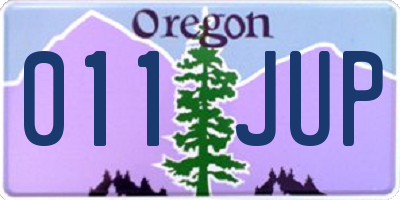 OR license plate 011JUP