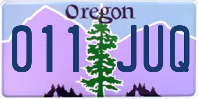 OR license plate 011JUQ