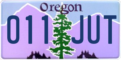 OR license plate 011JUT