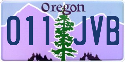 OR license plate 011JVB