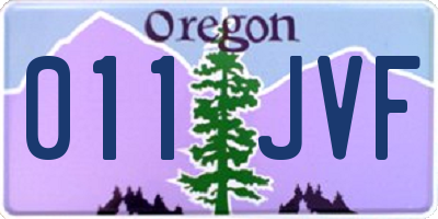 OR license plate 011JVF