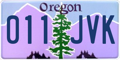 OR license plate 011JVK