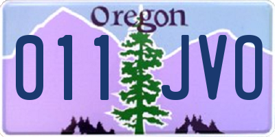 OR license plate 011JVO