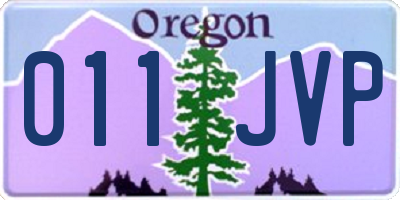 OR license plate 011JVP