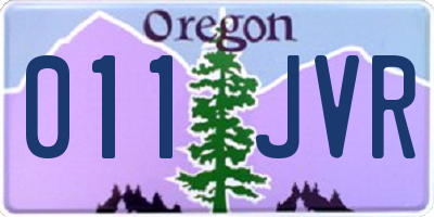 OR license plate 011JVR
