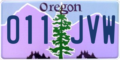OR license plate 011JVW