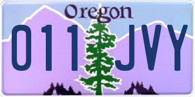 OR license plate 011JVY