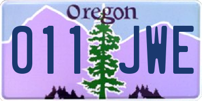 OR license plate 011JWE