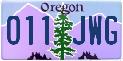 OR license plate 011JWG