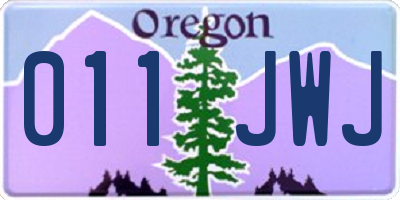 OR license plate 011JWJ