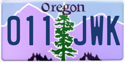 OR license plate 011JWK