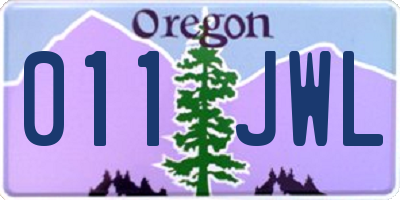 OR license plate 011JWL