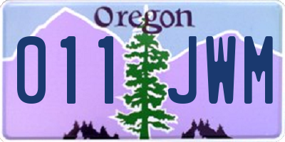 OR license plate 011JWM