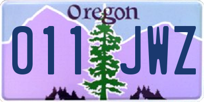 OR license plate 011JWZ