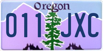 OR license plate 011JXC