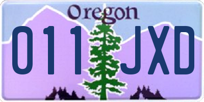OR license plate 011JXD