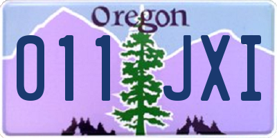 OR license plate 011JXI