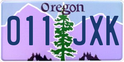 OR license plate 011JXK