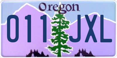 OR license plate 011JXL