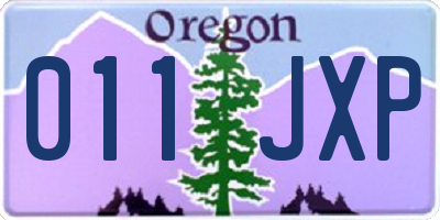 OR license plate 011JXP