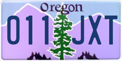 OR license plate 011JXT
