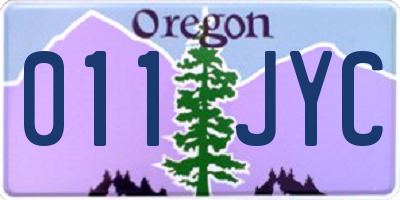 OR license plate 011JYC