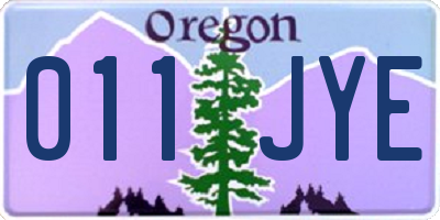 OR license plate 011JYE