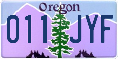 OR license plate 011JYF