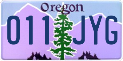 OR license plate 011JYG