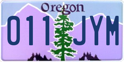 OR license plate 011JYM