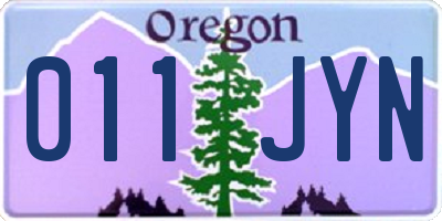 OR license plate 011JYN