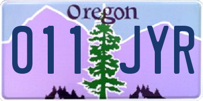 OR license plate 011JYR