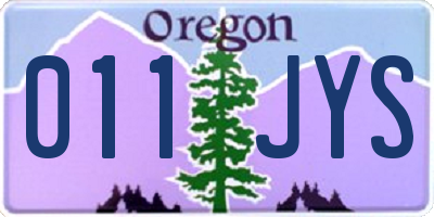 OR license plate 011JYS