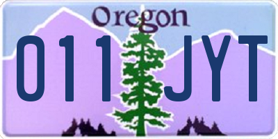 OR license plate 011JYT