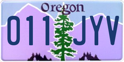 OR license plate 011JYV