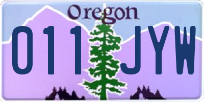 OR license plate 011JYW