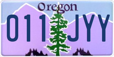 OR license plate 011JYY