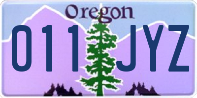 OR license plate 011JYZ