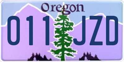 OR license plate 011JZD