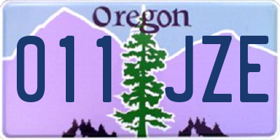 OR license plate 011JZE