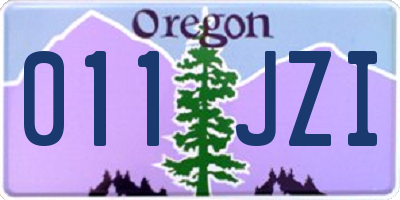 OR license plate 011JZI