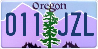 OR license plate 011JZL