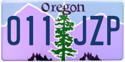 OR license plate 011JZP