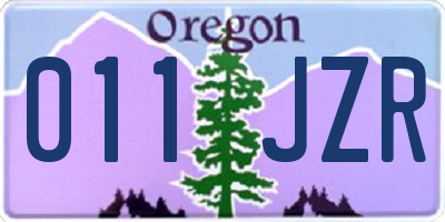 OR license plate 011JZR