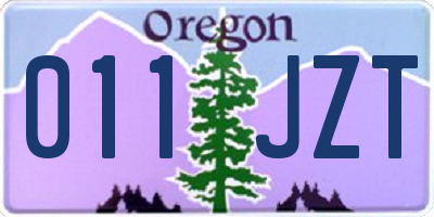 OR license plate 011JZT