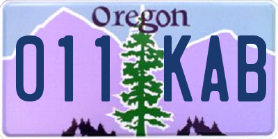 OR license plate 011KAB