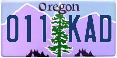 OR license plate 011KAD