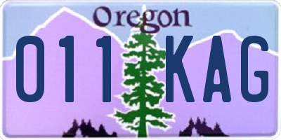 OR license plate 011KAG