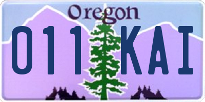 OR license plate 011KAI