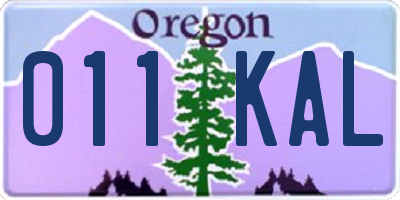 OR license plate 011KAL